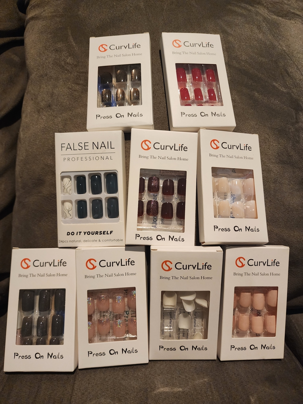 Assorted Press-On Nails Set - Multi-Color Styles